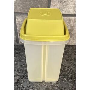 Tupperware Vintage Pickle Keeper Clear w/Avocado Green 3 Pieces 1332-5 Lid